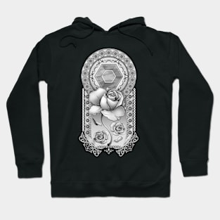 Rose Quartz: Black & White Hoodie